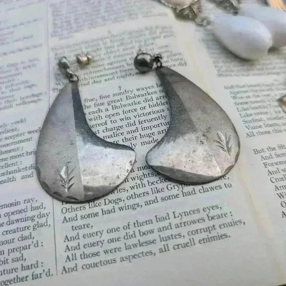 Vintage lot  of 4 earrings 1980s - Picture 8 of 11